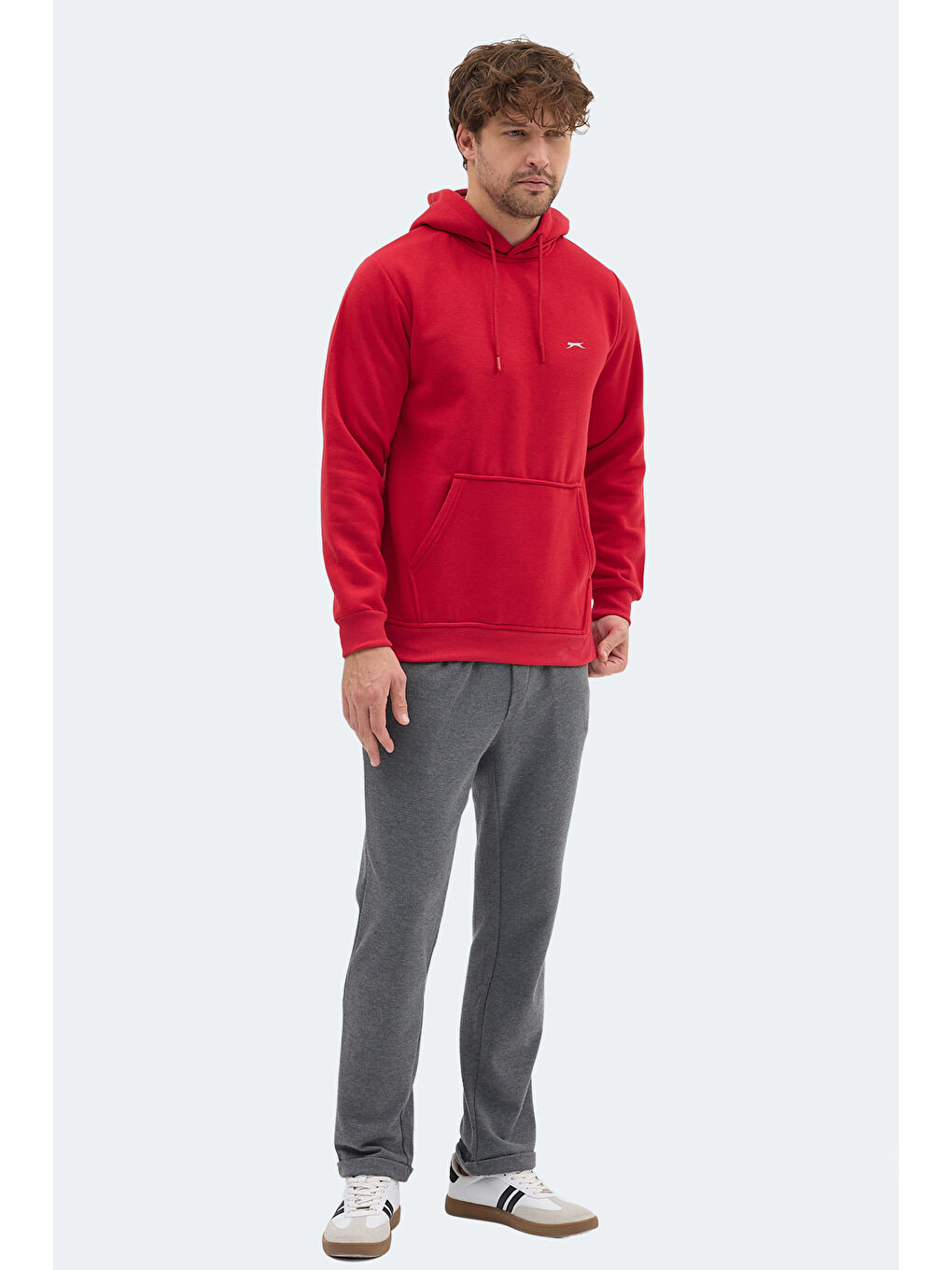 MOONLIGHT I Erkek Kapüşonlu Kırmızı Sweatshırt-6