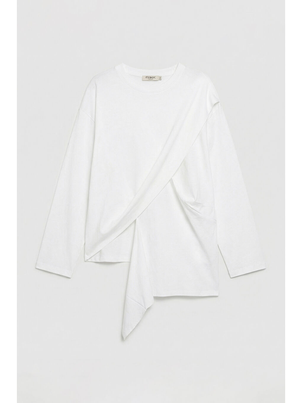 Kadın Beyaz w5 Oversize Çift Parça Tasarım Gömlek Sweatshirt-1