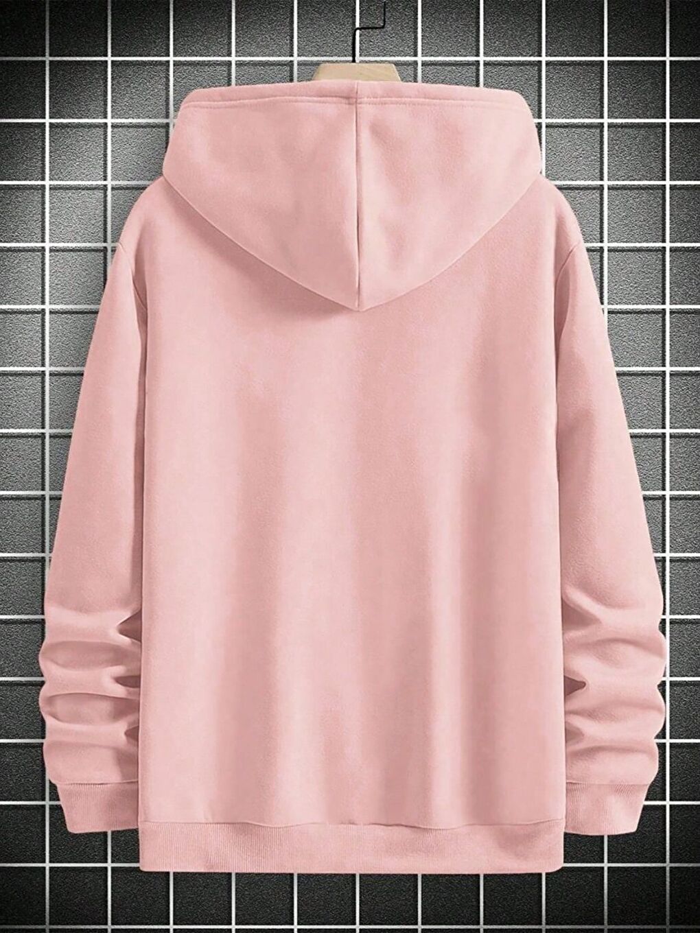 Pembe Enjoy Baskılı Kapüşonlu Oversize Sweatshirt-1
