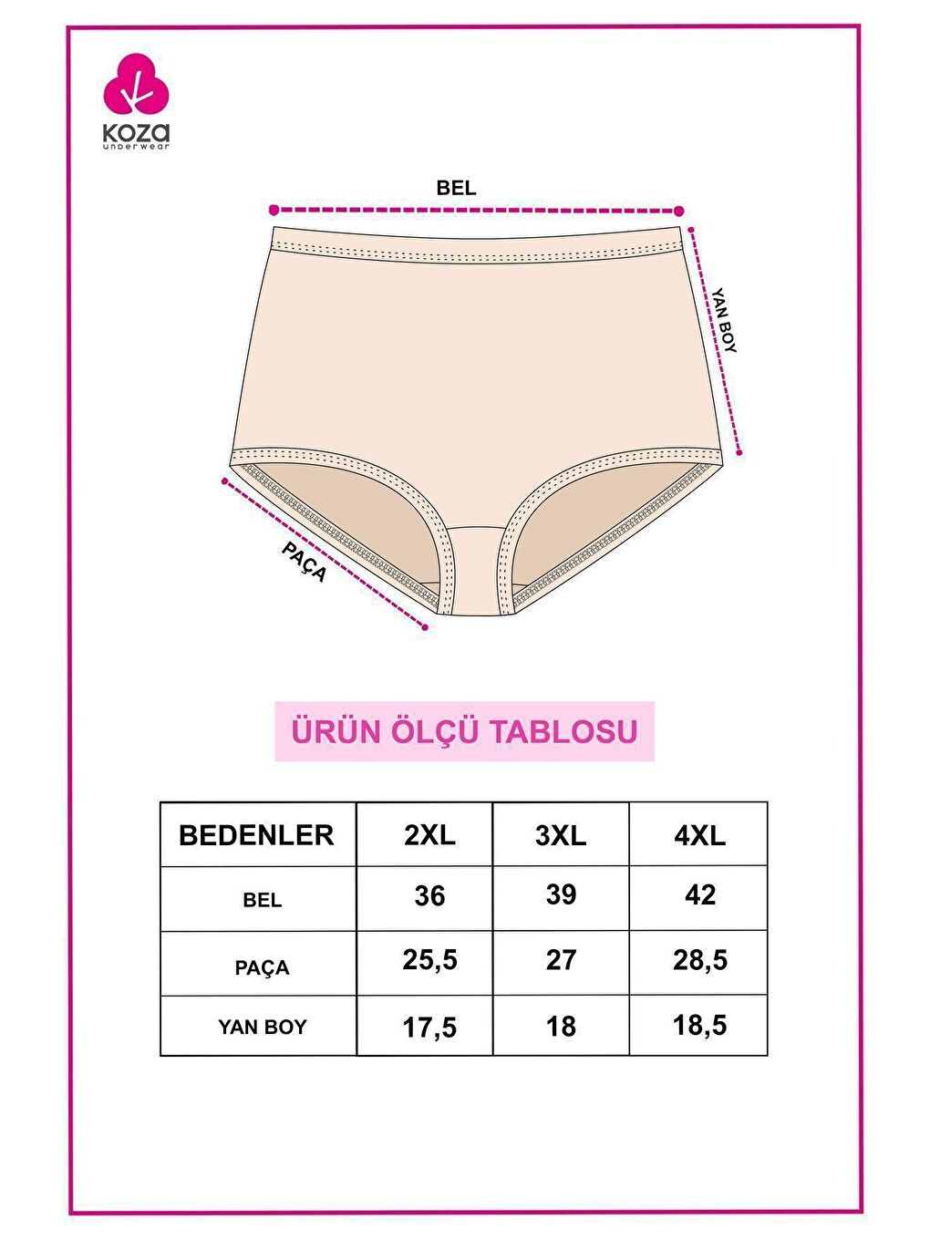 Koza İç Giyim Füme-Kırmızı Kadın 5'li Esnek Curve Büyük Beden Battal Ekstra Yüksek Bel Külot - 6