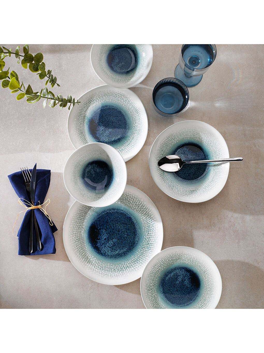 Lunar Yemek Takımı 24 Parça-Su Yeşili