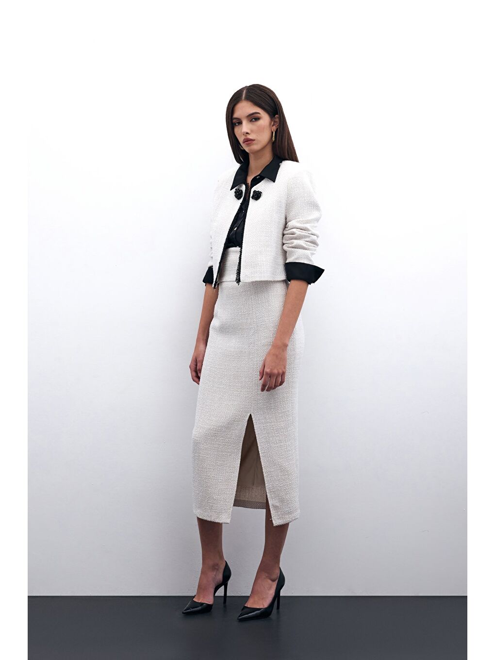 Bej Tüvit Kalem Etek - Taş-3