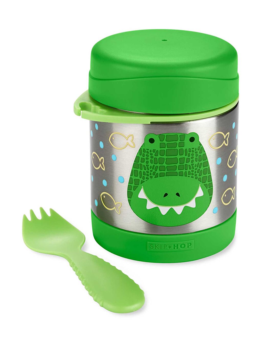 Paslanmaz Çelik Mama Saklama Termosu Seti - Timsah-1