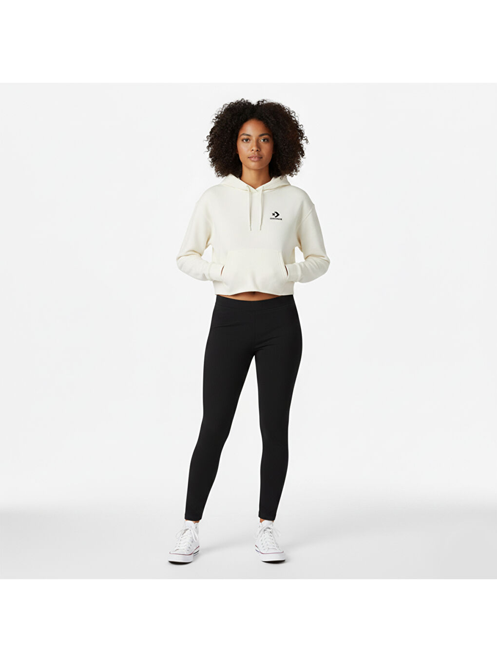 Chuck Taylor Boxy Kadın Ekru Kapüşonlu Sweatshirt-2