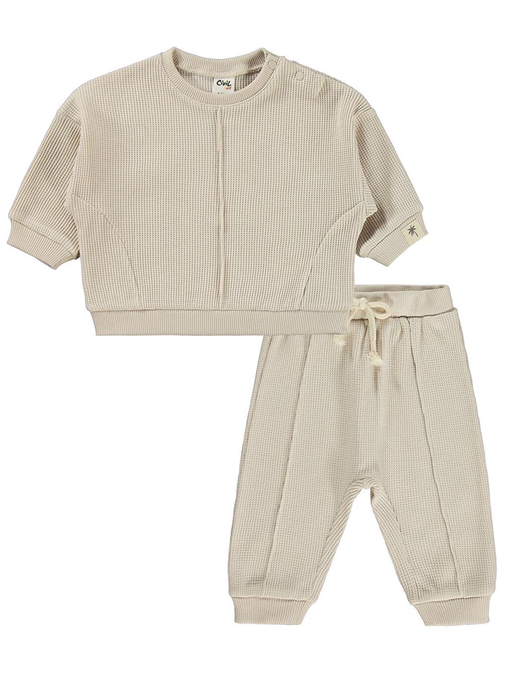 Baby Etiketli 6-18 Ay Takım - Bej