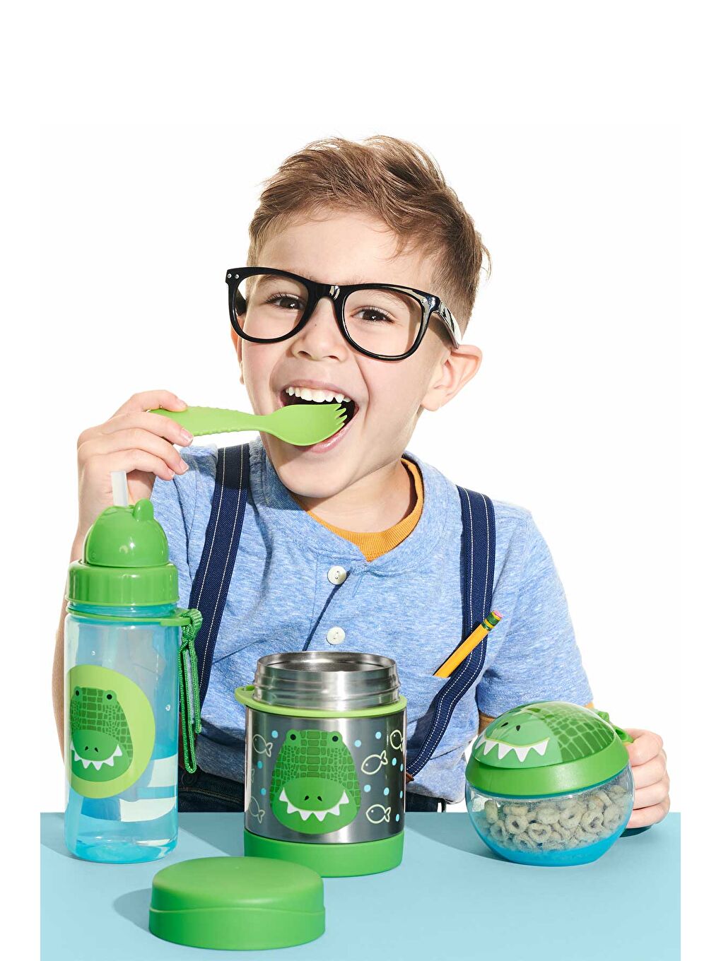 Paslanmaz Çelik Mama Saklama Termosu Seti - Timsah-2