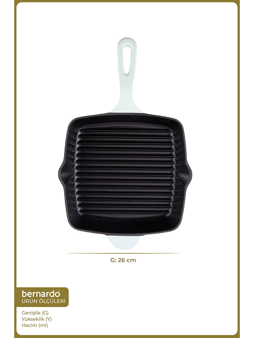 Intensa Döküm Kare Tava Yeşil 26cm-1