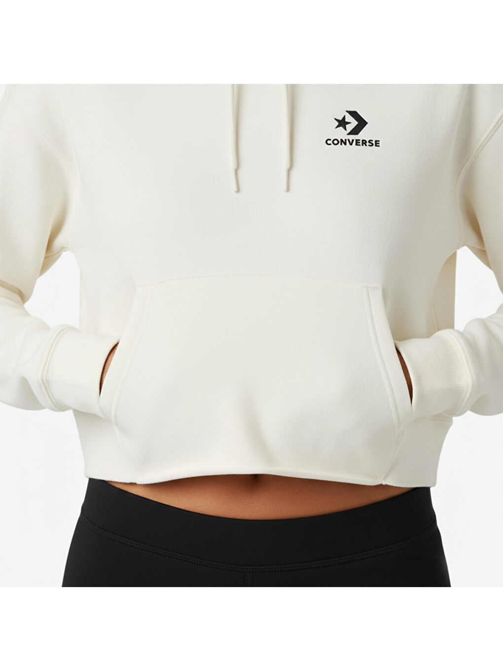 Chuck Taylor Boxy Kadın Ekru Kapüşonlu Sweatshirt-3