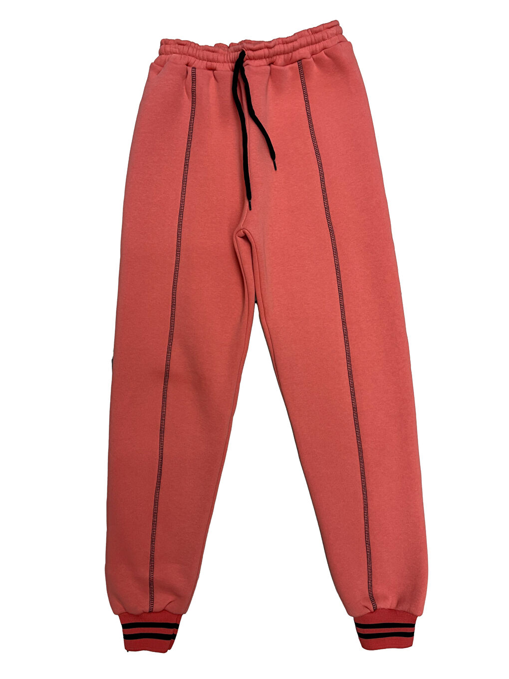 Kahverengi Kız Çocuk Kapüşonlu Papatya Nakışlı Taş Süslemeli 3 İplik Alt- Üst Takım 12323-1