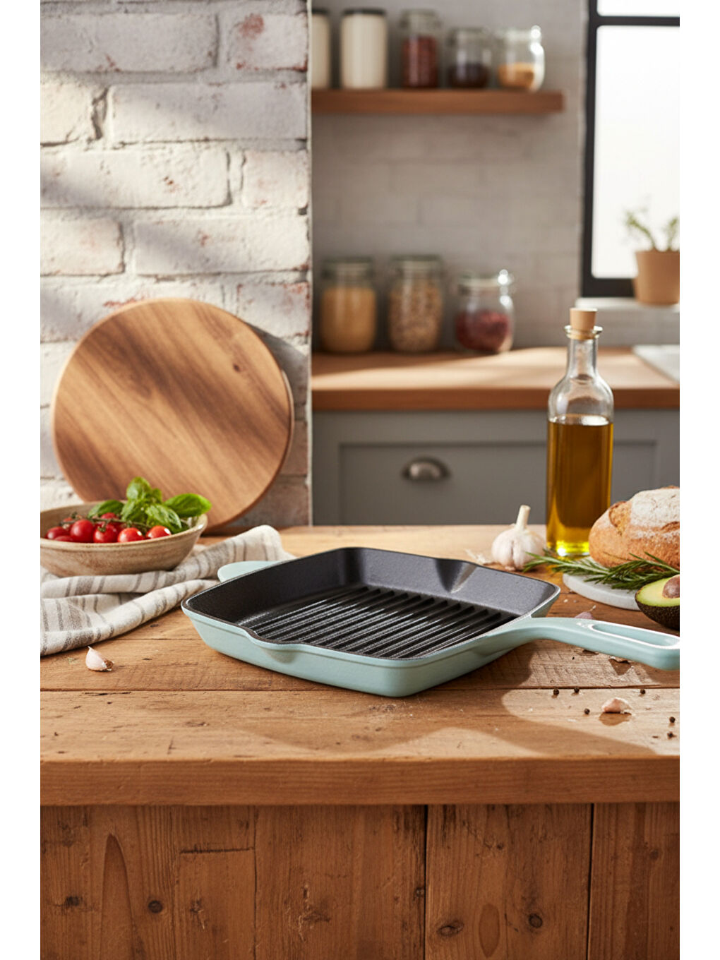 Intensa Döküm Kare Tava Yeşil 26cm-2