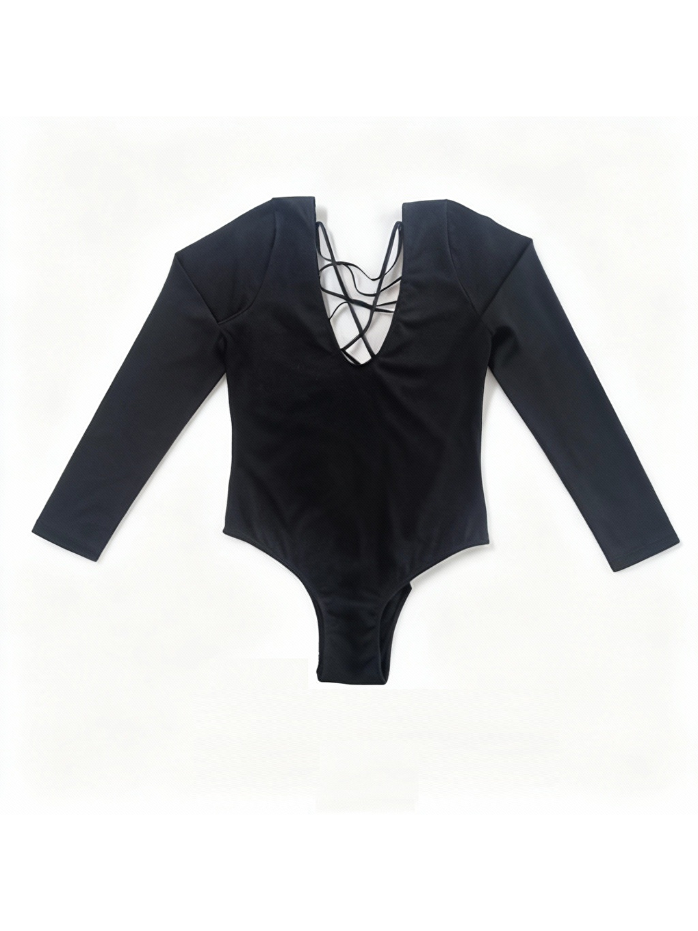 Kadın Uzun Kollu Pamuk Kumaş Siyah Body Bb2166-3