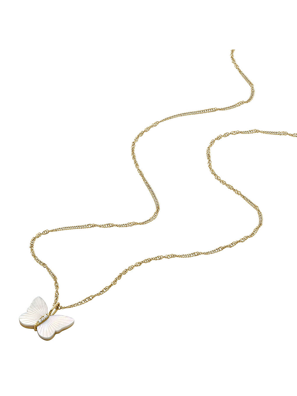 Sarı JF04424-710 Kelebek Kadın Kolye-1