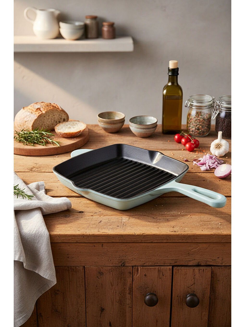 Intensa Döküm Kare Tava Yeşil 26cm-5