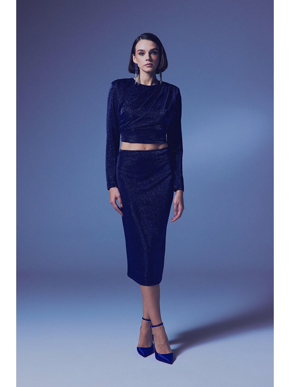 Parlak Kalem Etek - Sax Mavi-1