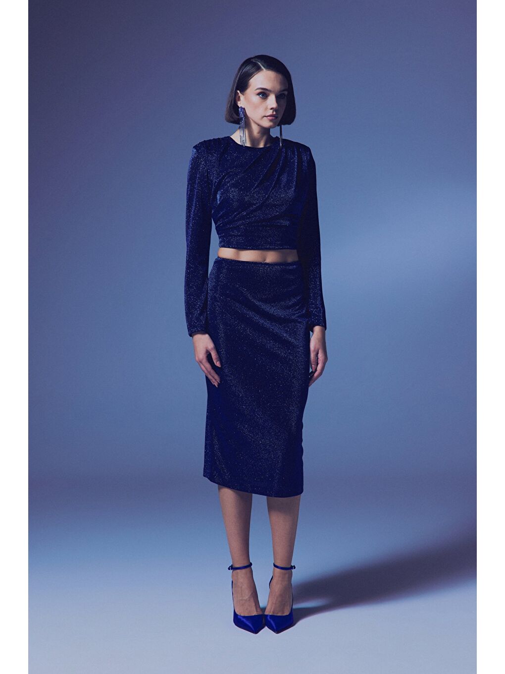 Parlak Kalem Etek - Sax Mavi-2