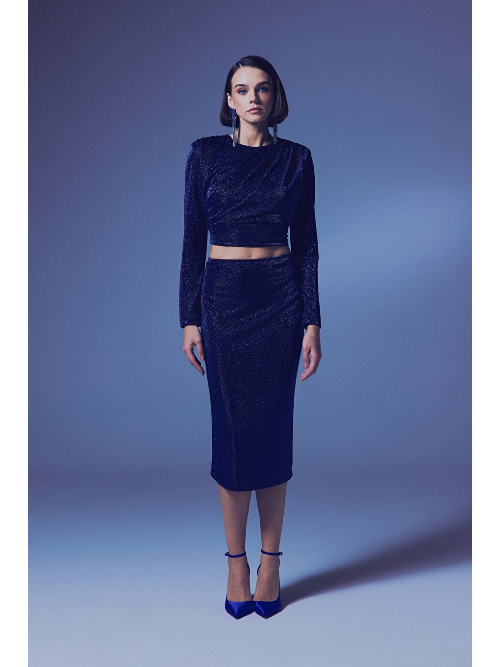 Parlak Kalem Etek - Sax Mavi-3