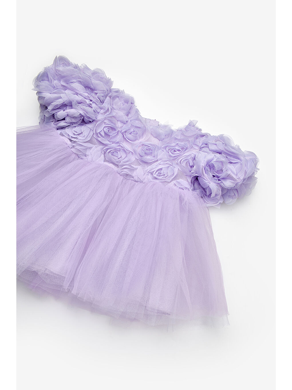 Lila Gül Detaylı Kız Bebek Elbise - Elina-2