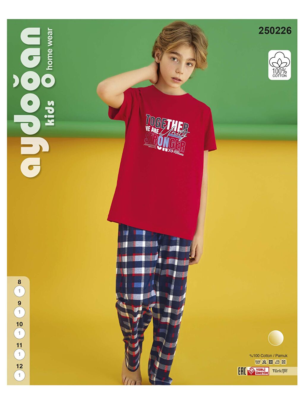 Kırmızı Erkek Garson Kısa Kol Pijama Takım-1