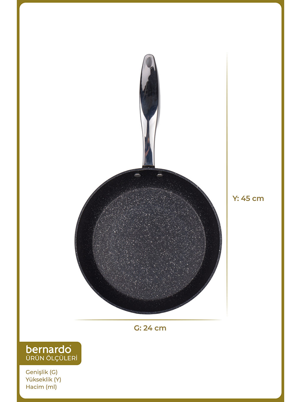 Chef Line Granit Tava Siyah 24cm-1