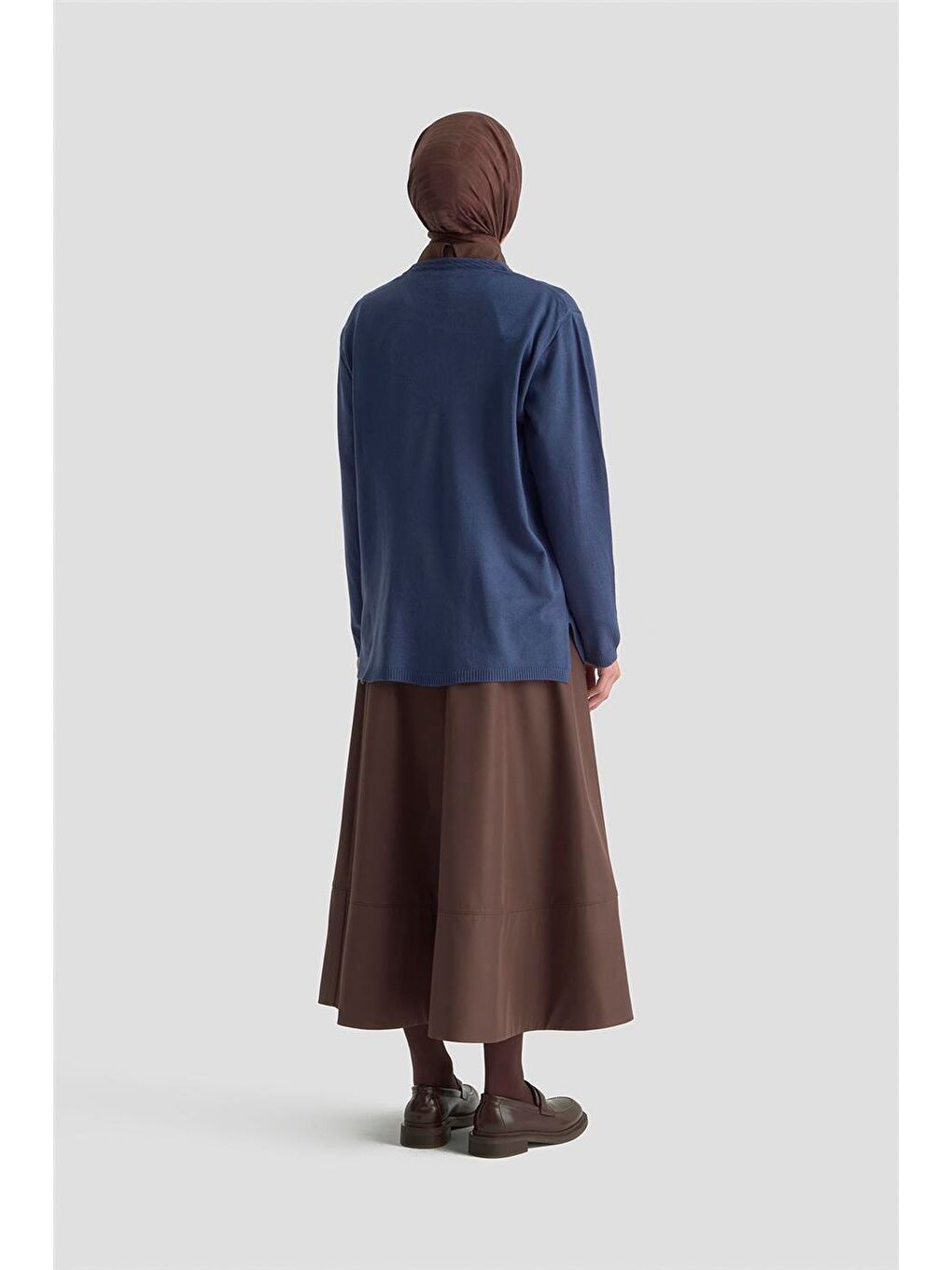 Başak Desenli Kazak 25Kd7006 İndigo-3