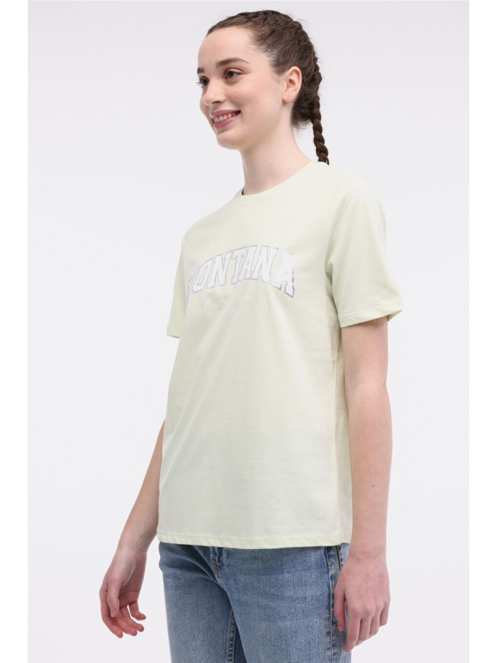 WL MARIANNE 11SSK113 5FX Sarı Kadın Kısa Kol T-Shirt