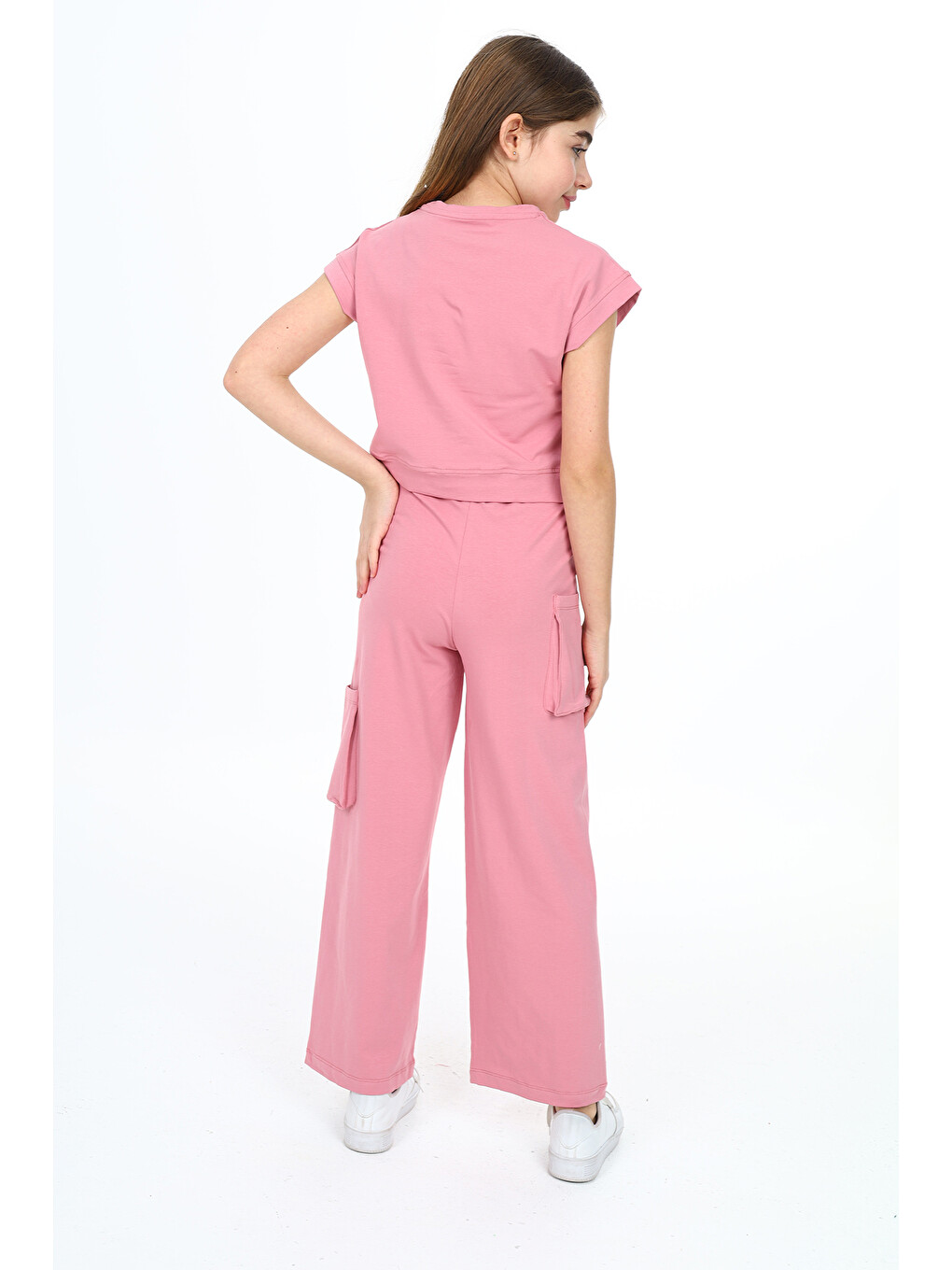 Pembe Kız Çocuk Baskılı Eşofman Takım-5