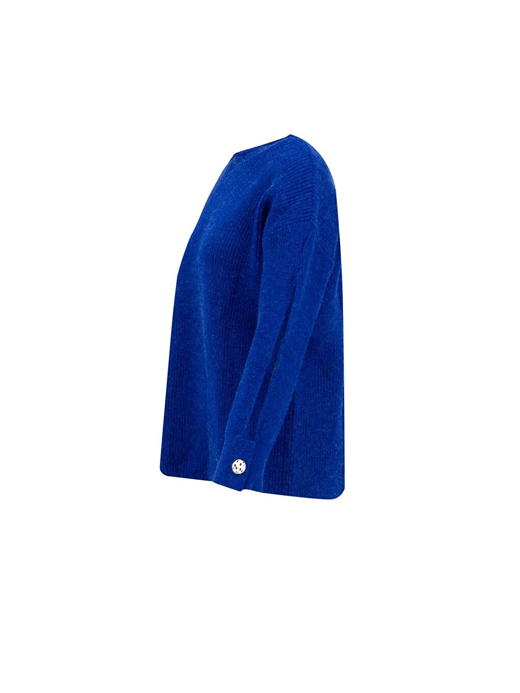 Yeşil Kolu Yırtmaç Detaylı Kazak 24Kd4201 Kobalt-1