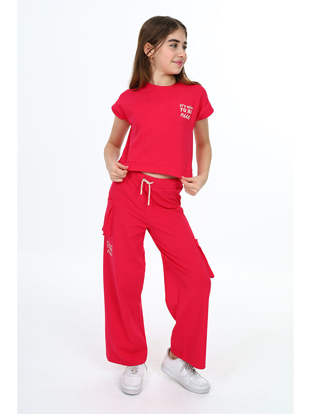 Fuşya Kız Çocuk Baskılı Eşofman Takım-2