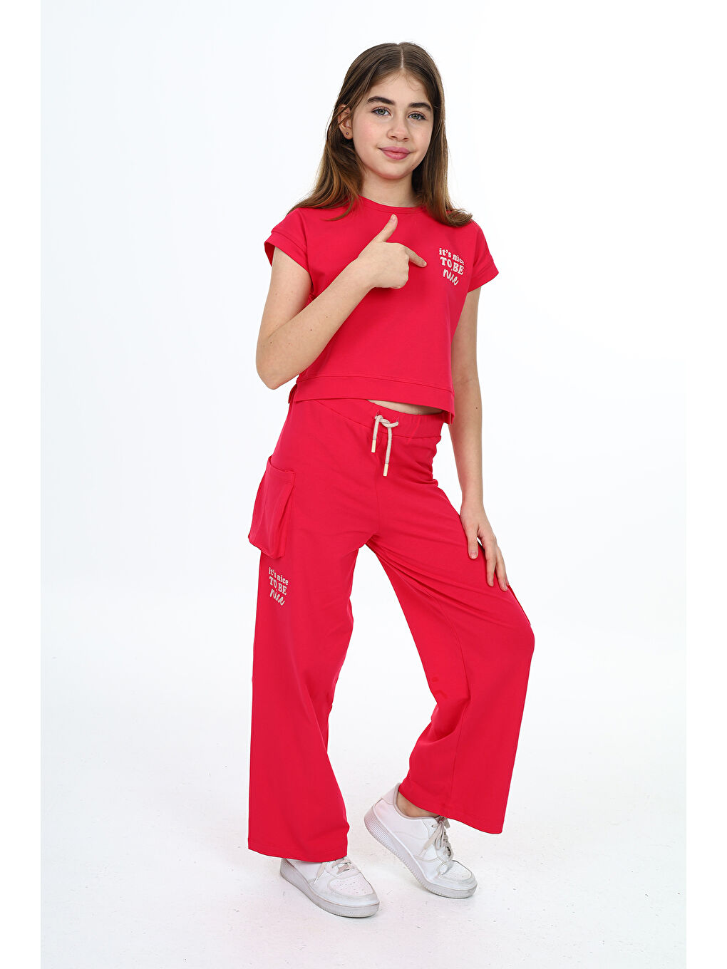 Fuşya Kız Çocuk Baskılı Eşofman Takım-4