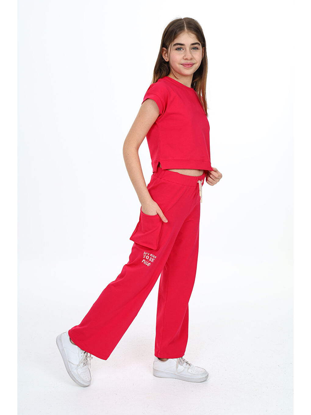 Fuşya Kız Çocuk Baskılı Eşofman Takım-5