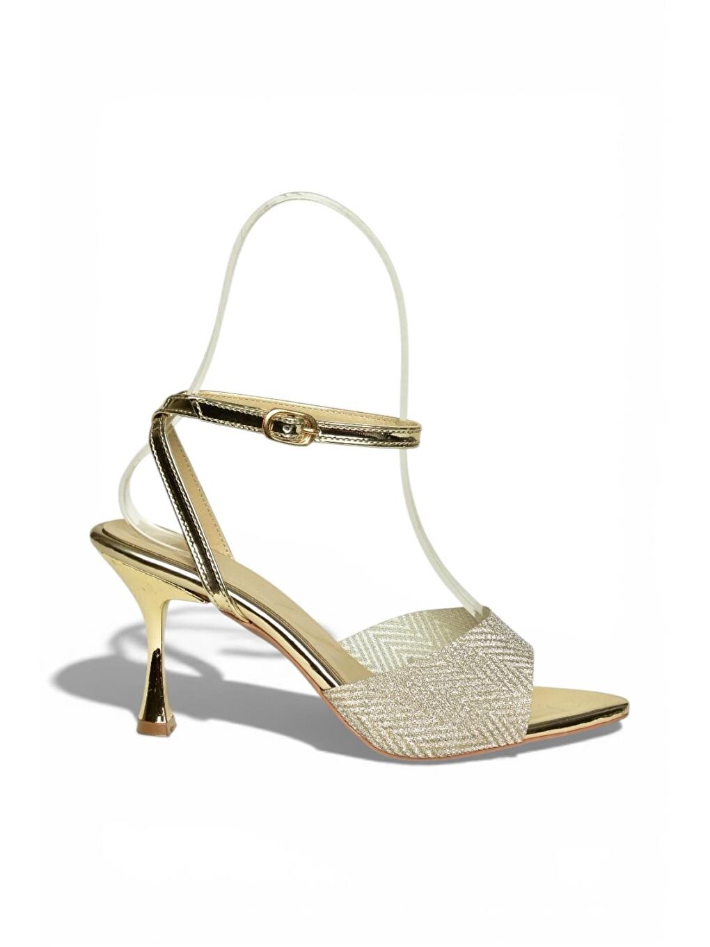 Sarı Altın Kadın Topuklu Ayakkabı Y820140034-4