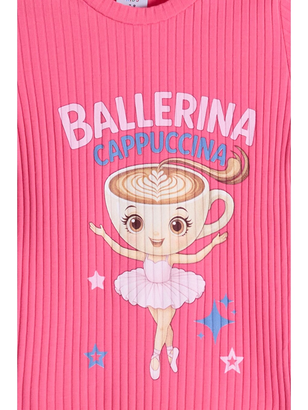Pembe Balerin Desenli Badili Jean Etekli Kız Çocuk 2li Takım 24563-4