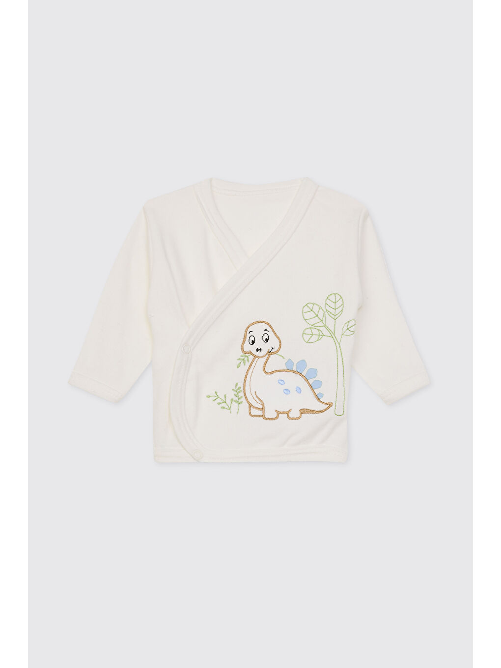 Yenidoğan Dinozor Detaylı Ekru 5'li Hastane Çıkış Seti-7