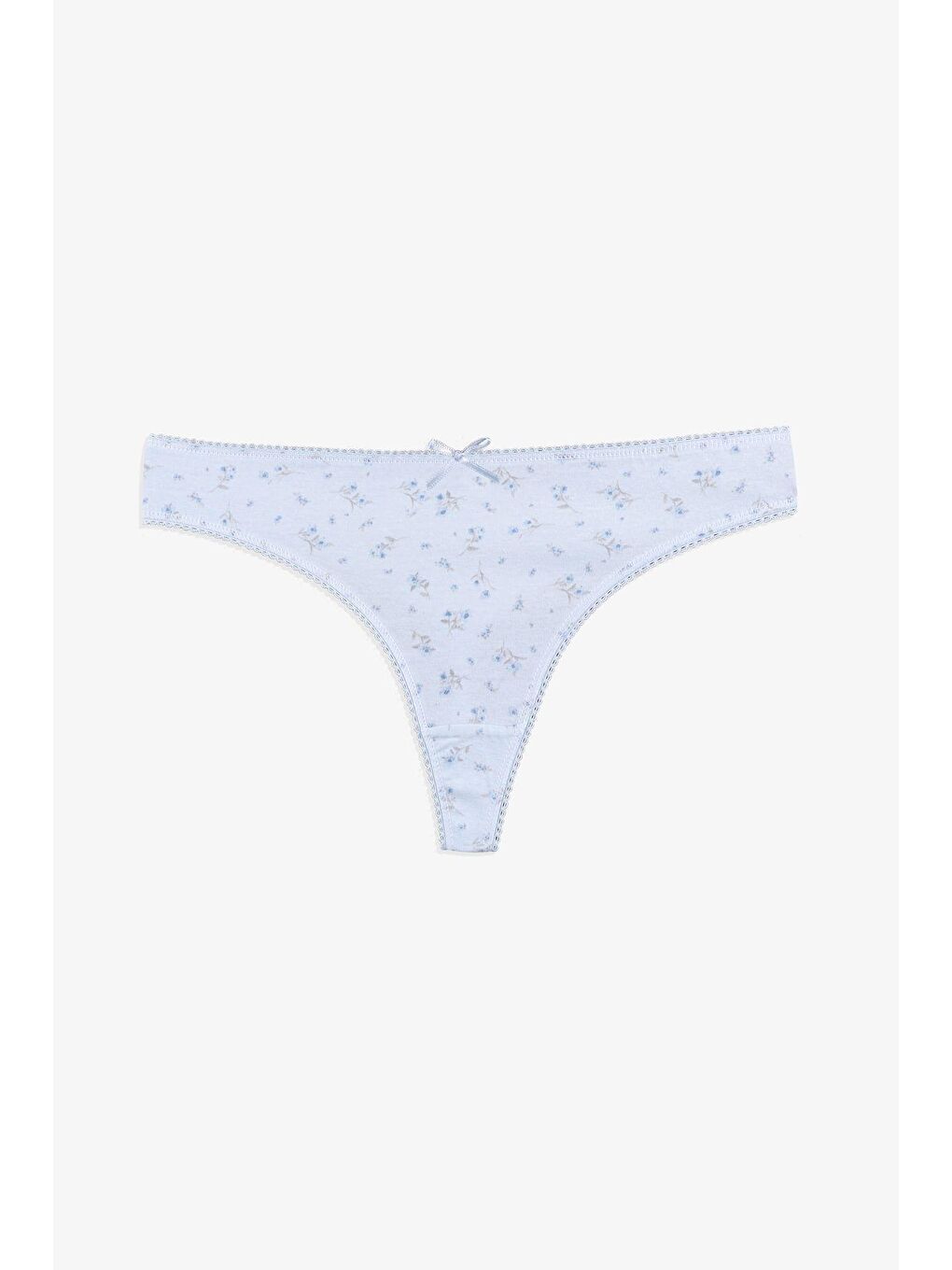 Mavi Kadın 3'lü Pamuklu Desenli Tanga-1