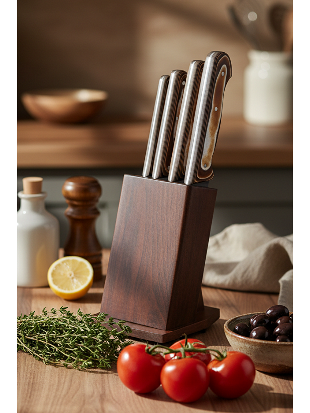 Kahverengi Arcos Takozlu Bıçak Seti