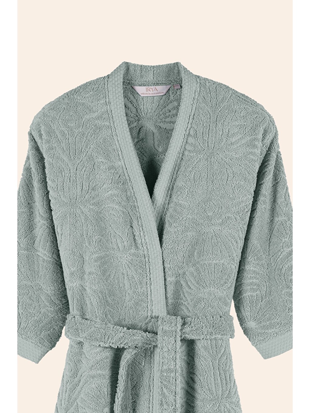 Yeşil Liana %100 Pamuk Kadın Bornoz L/xl Sea Mist-1