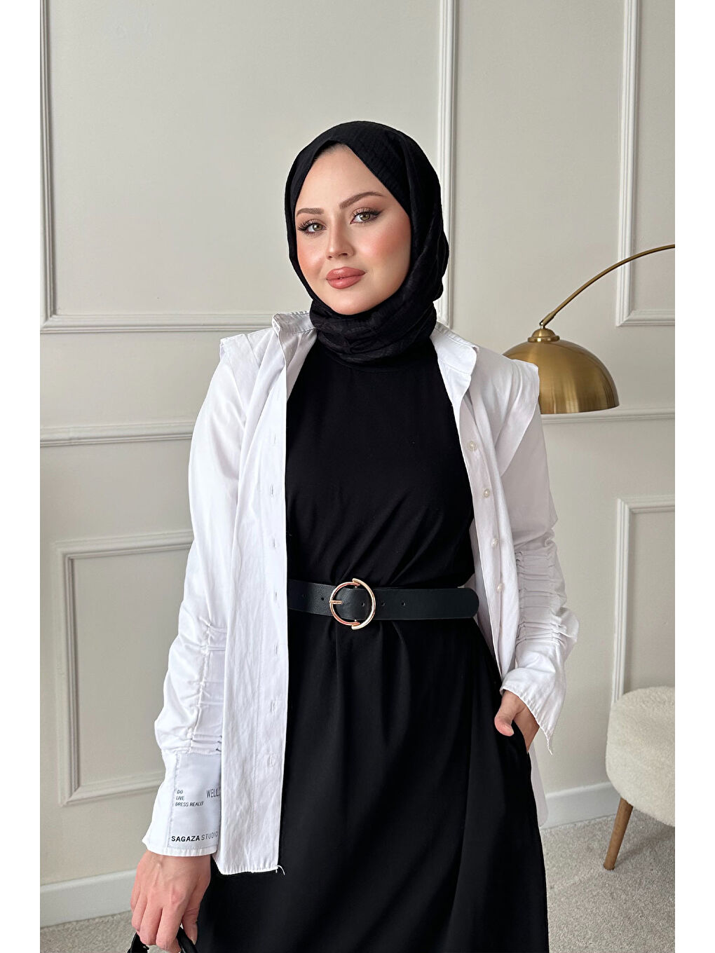 Kadın Sıfır Kol Elbise İçlik Siyah-1