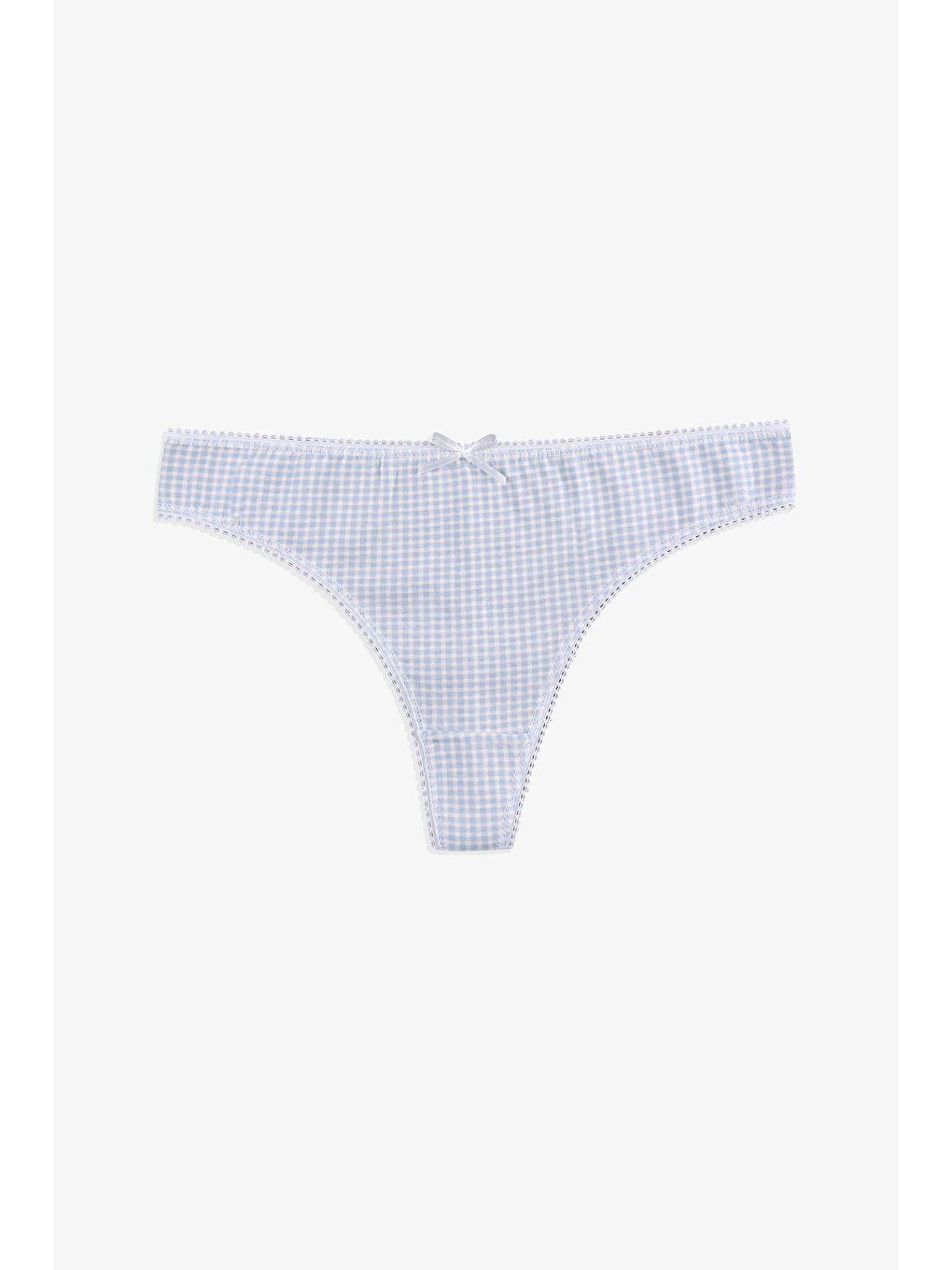 Mavi Kadın 3'lü Pamuklu Desenli Tanga-3