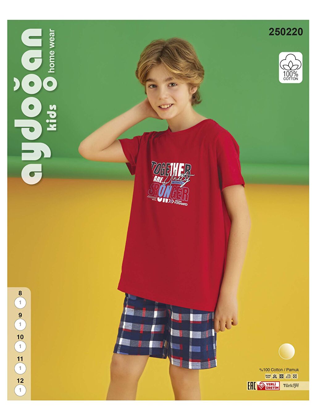 Kırmızı Erkek Garson Kısa Kol Şortlu Pijama Takım-1