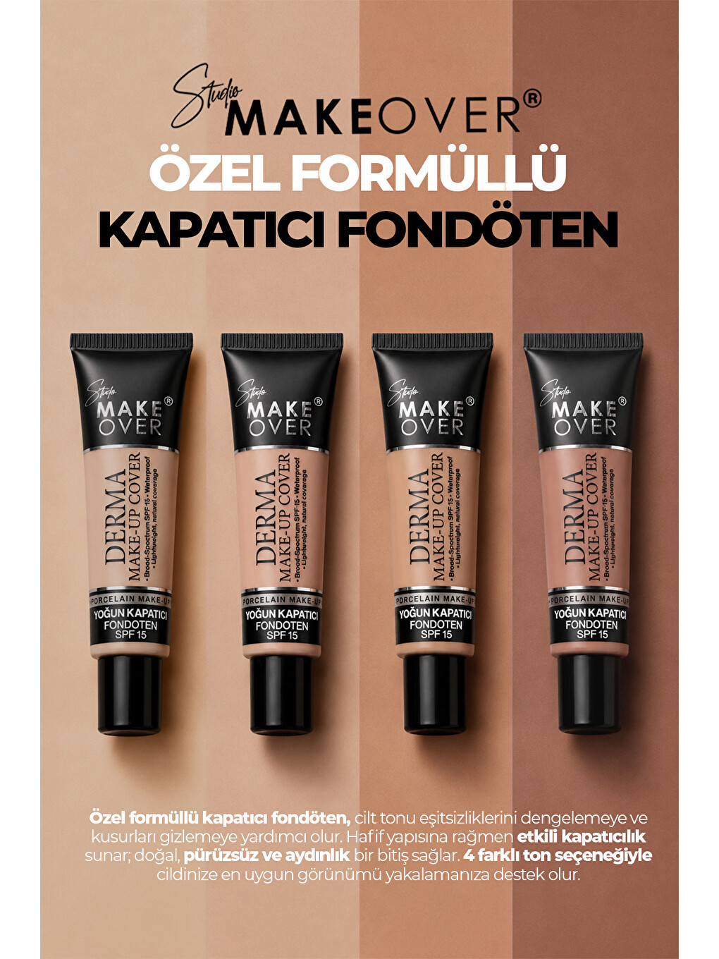 Studio MakeOver Derma Make-Up Cover Foundation Yoğun Kapatıcı Fondöten 02 40 ML-2