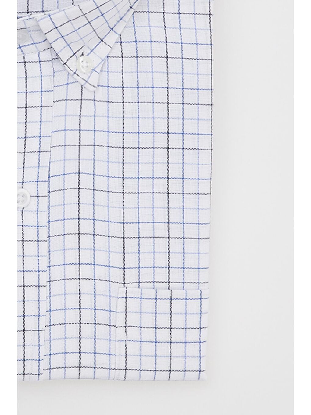 Erkek Big Size Büyük Beden Çizgili Beyaz Gömlek-1