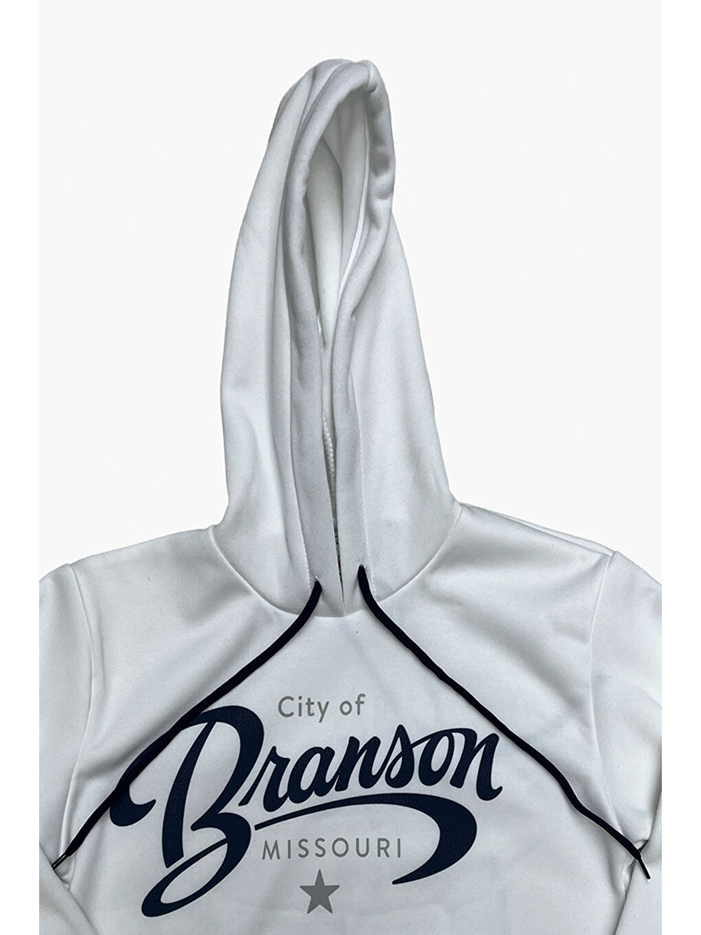 Beyaz Erkek Çocuk Kapüşonlu Kanguru Cepli Ribana ve Baskı Detaylı 3 İplik Sweatshirt 12326-3