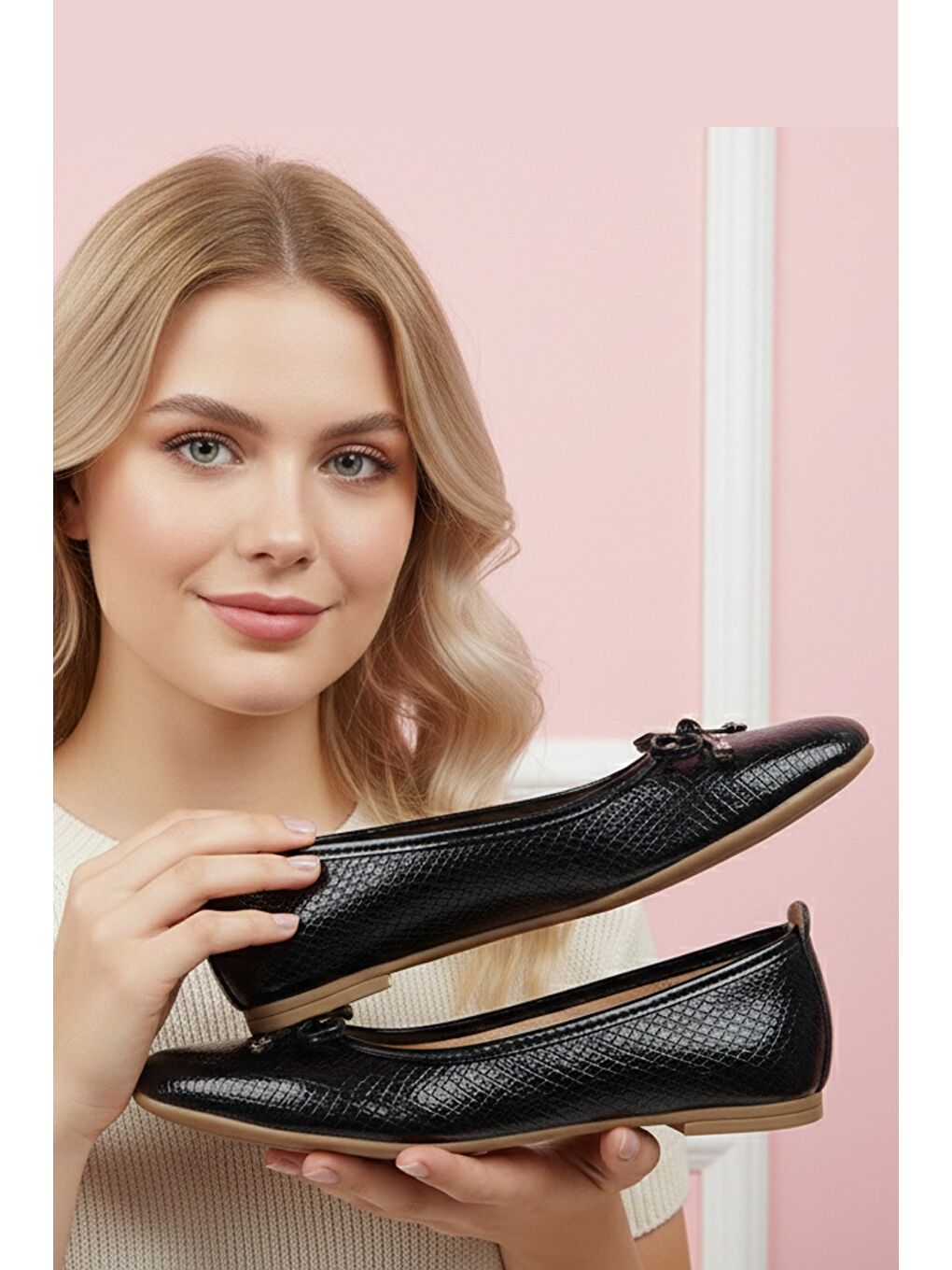 Siyah PARILTI Kadın Babet Günlük Yazlık Bayan Ayakkabı Ev Ayakkabısı-1