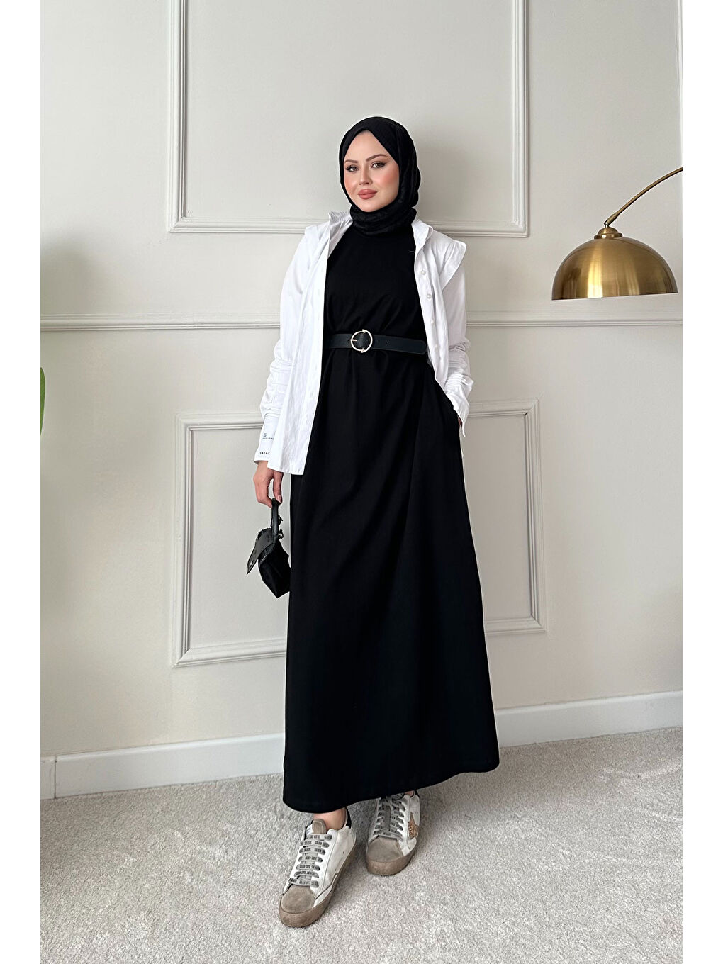 Kadın Sıfır Kol Elbise İçlik Siyah-4