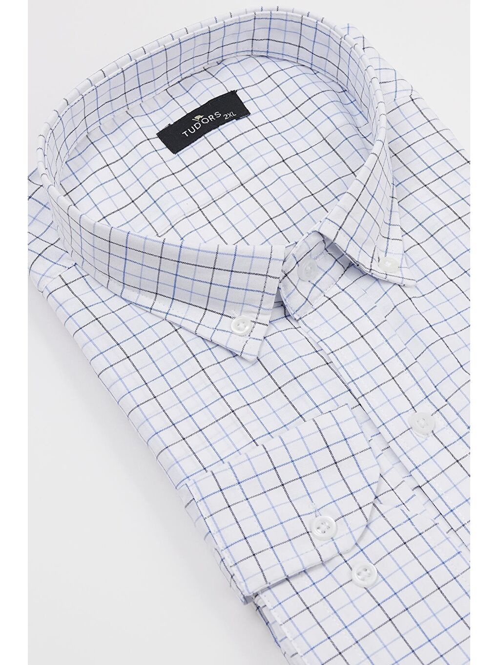 Erkek Big Size Büyük Beden Çizgili Beyaz Gömlek-4