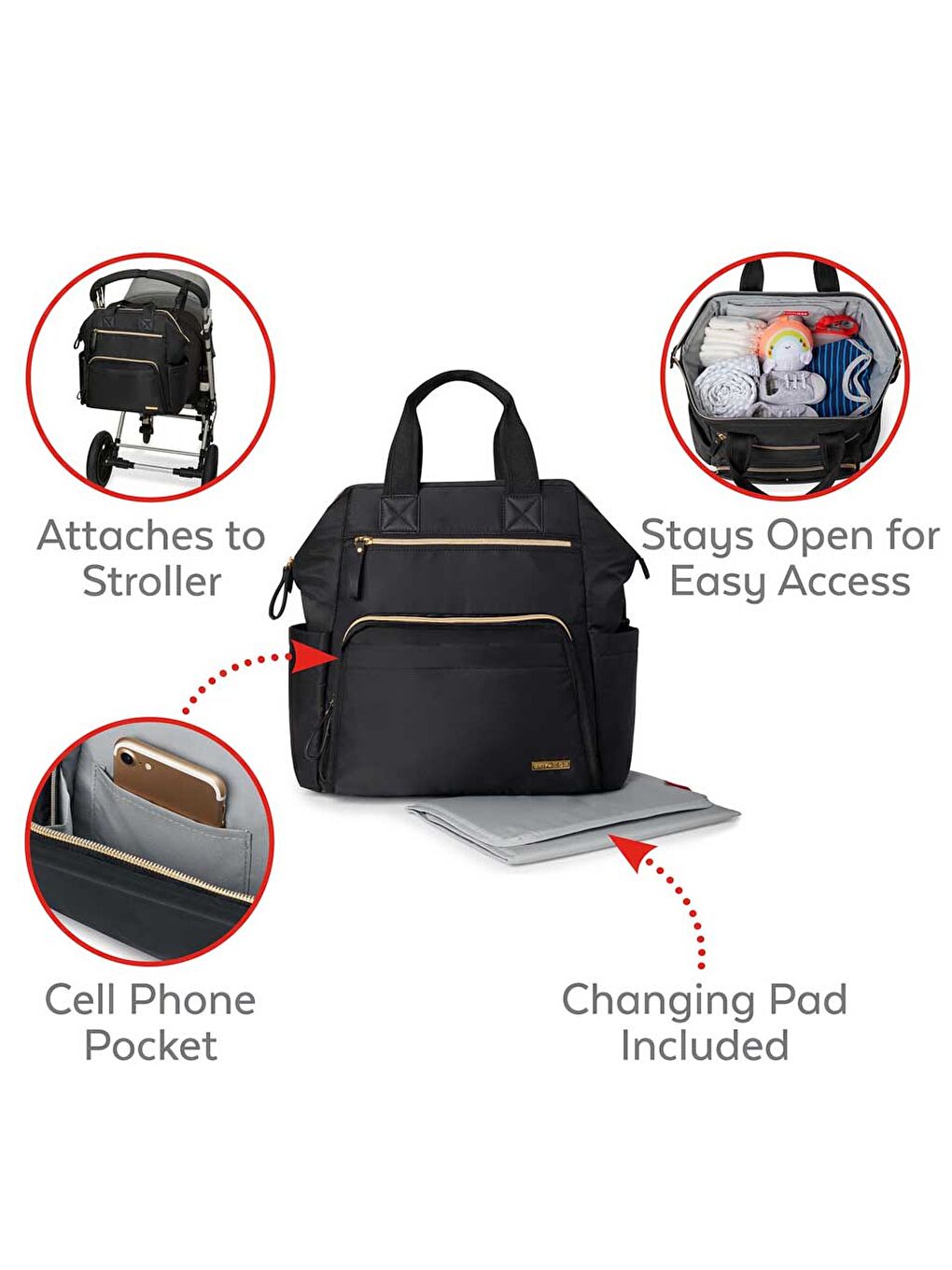 Main Frame Anne Bebek Bakım Çantası Siyah-4