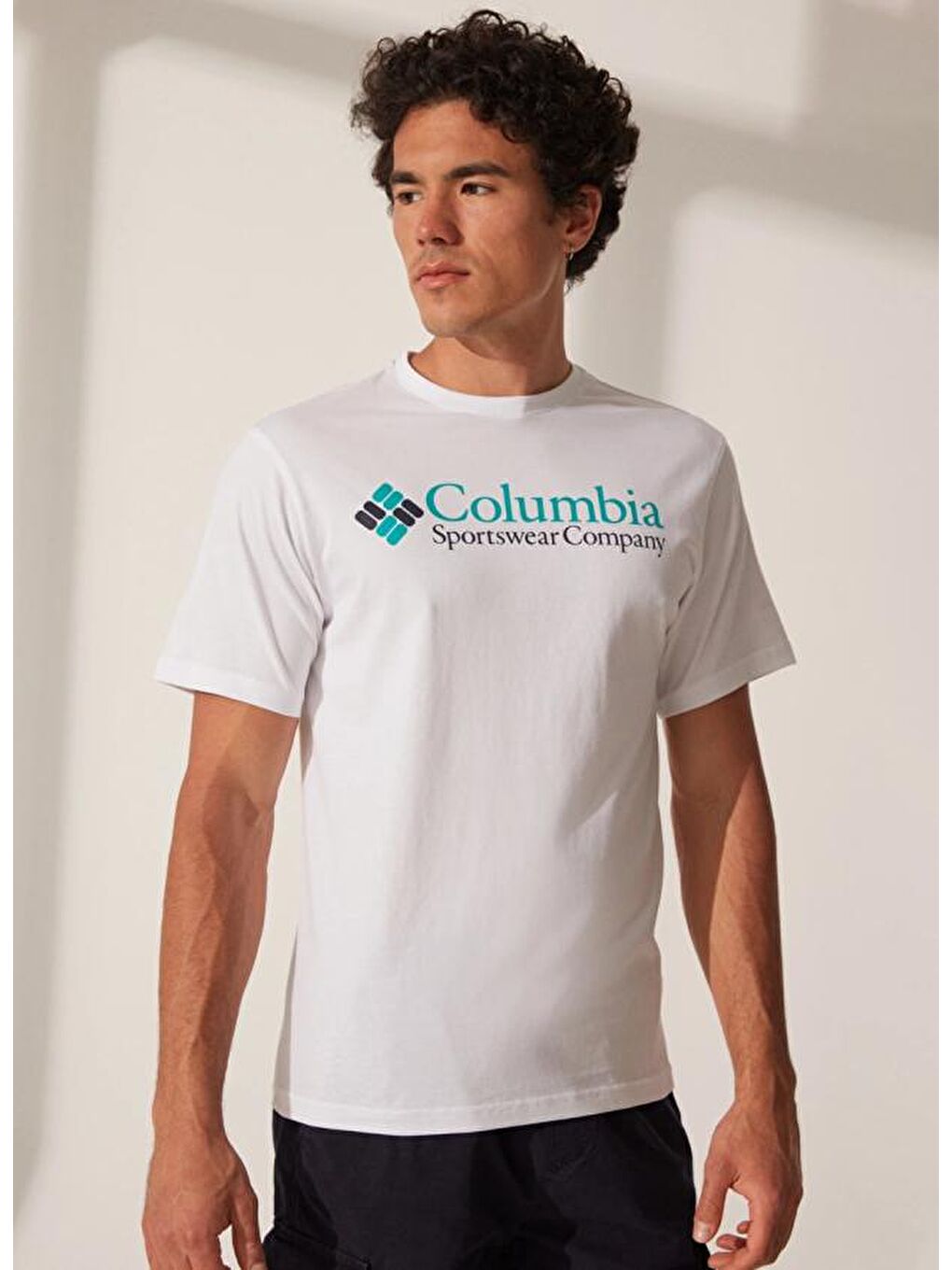 Columbia Beyaz Csc M Retro Logo Ss Tee Erkek Kısa Kollu Tişört CS0311-100