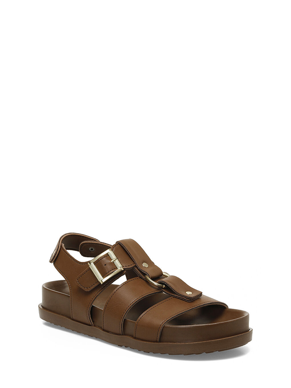 Kahverengi 25S-157 5FX Taba Kadın Düz Sandalet-1