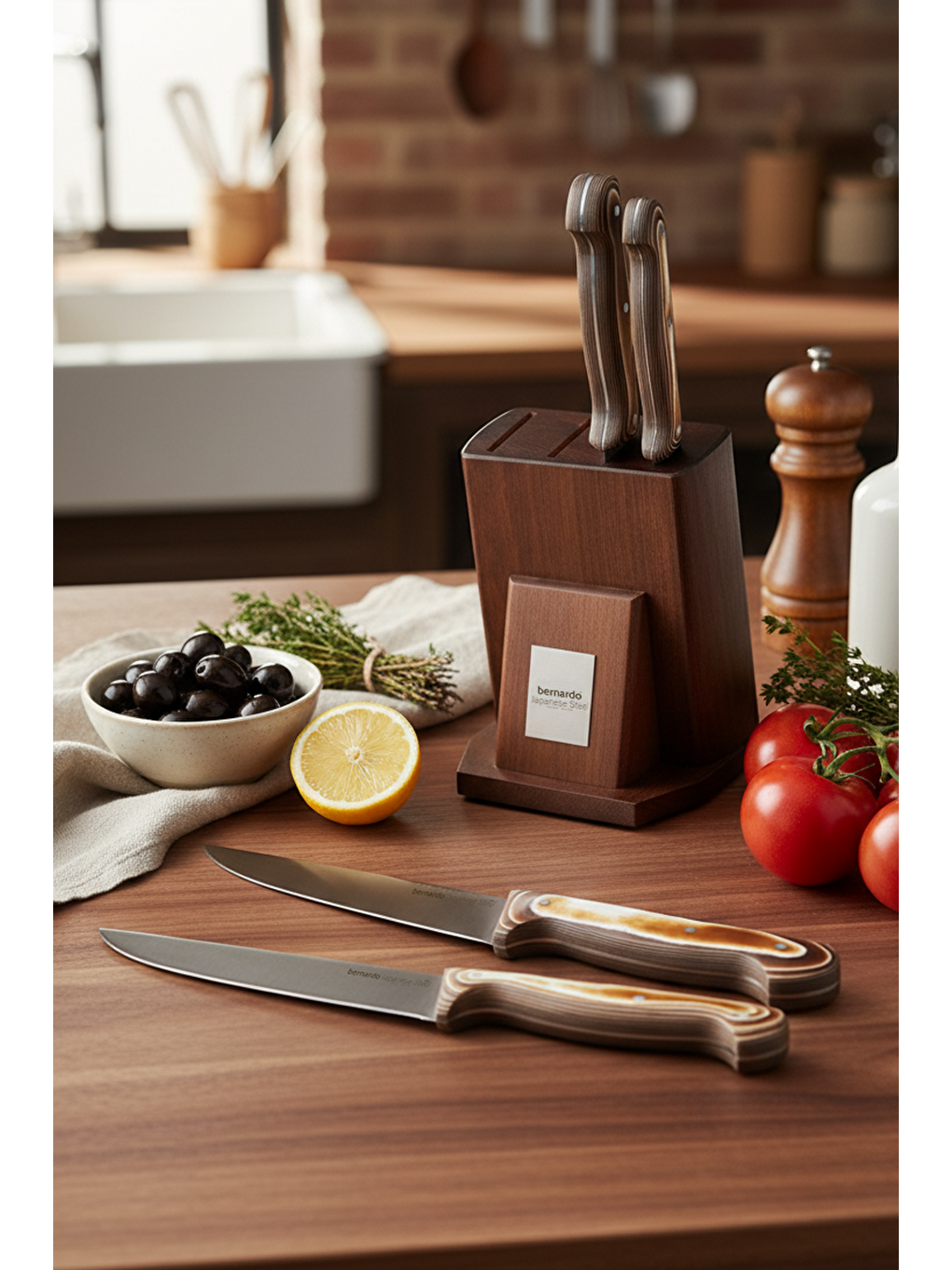 Kahverengi Arcos Takozlu Bıçak Seti-4