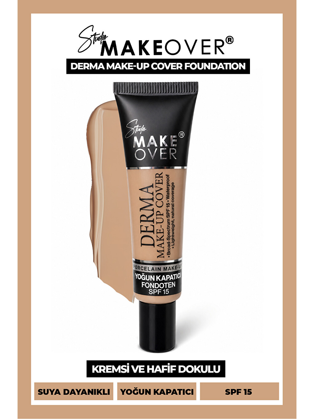 Studio MakeOver Derma Make-Up Cover Foundation Yoğun Kapatıcı Fondöten 03 40 ML